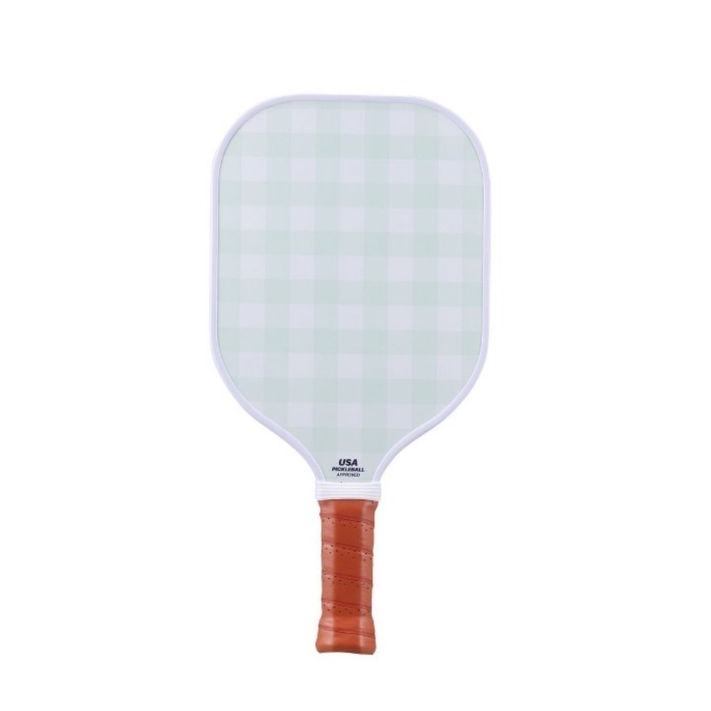 Double Sided Pickleball Paddle - Mint Gingham/ Blue stripe NWT